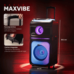 Cargue la imagen en el visor de la galería, Bafle Bocina Select Sound BT1212 Maxvibe 80w Con Luces Led TWS Karaoke Bluetoooth 5.0 - Selectsound.com.mx