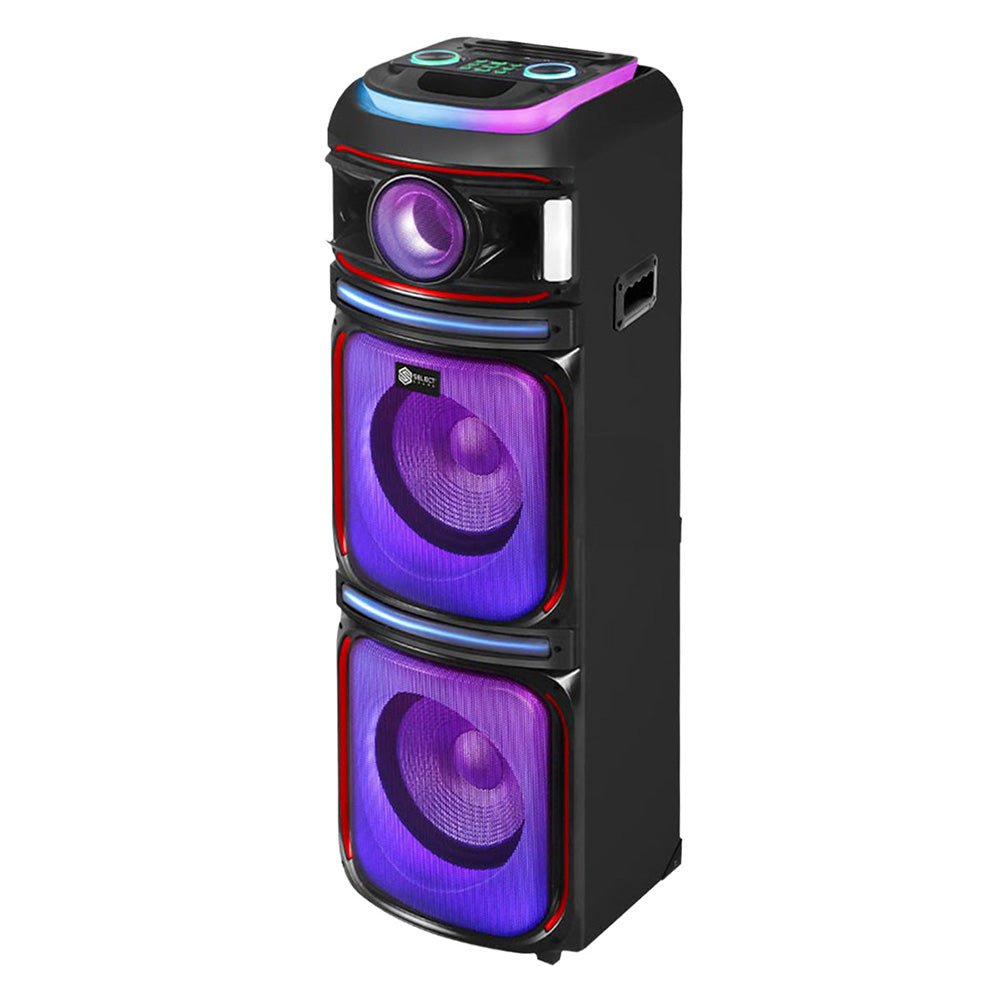 ⭐ Bafle Recargable Bluetooth BT2212 Megastorm 2x12" 80W RMS Sonido Potente y Luces LED RGB - Selectsound.com.mx