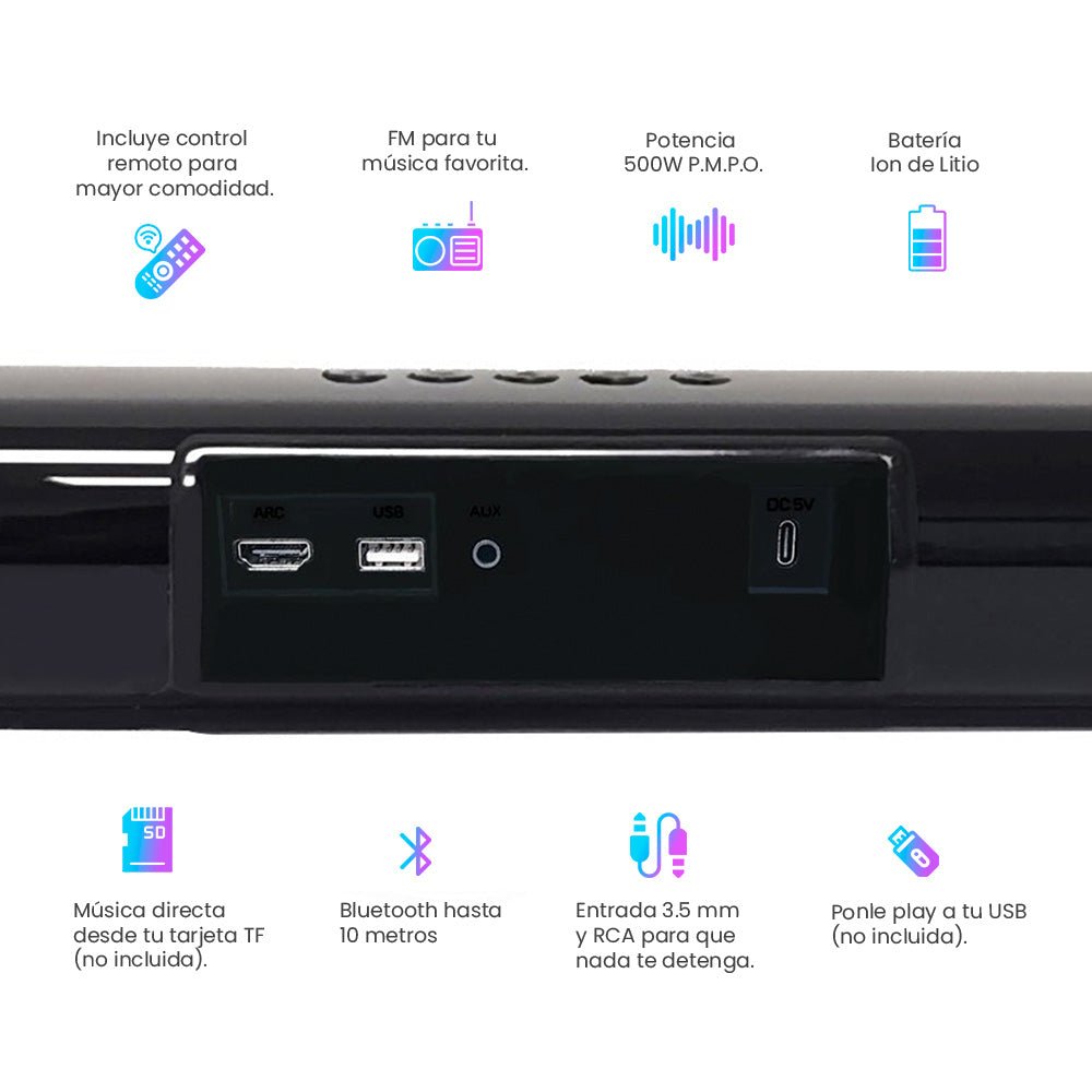 Barra De Sonido Bocina Daewoo Bluetooth Recargable Modelo DW3280 - Selectsound.com.mx