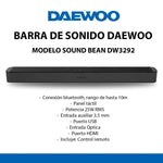 Cargue la imagen en el visor de la galería, Barra De Sonido Daewoo Bluetooth 32"Modelo Sound Bean Dw3292 Touch 25w Rms - Selectsound.com.mx