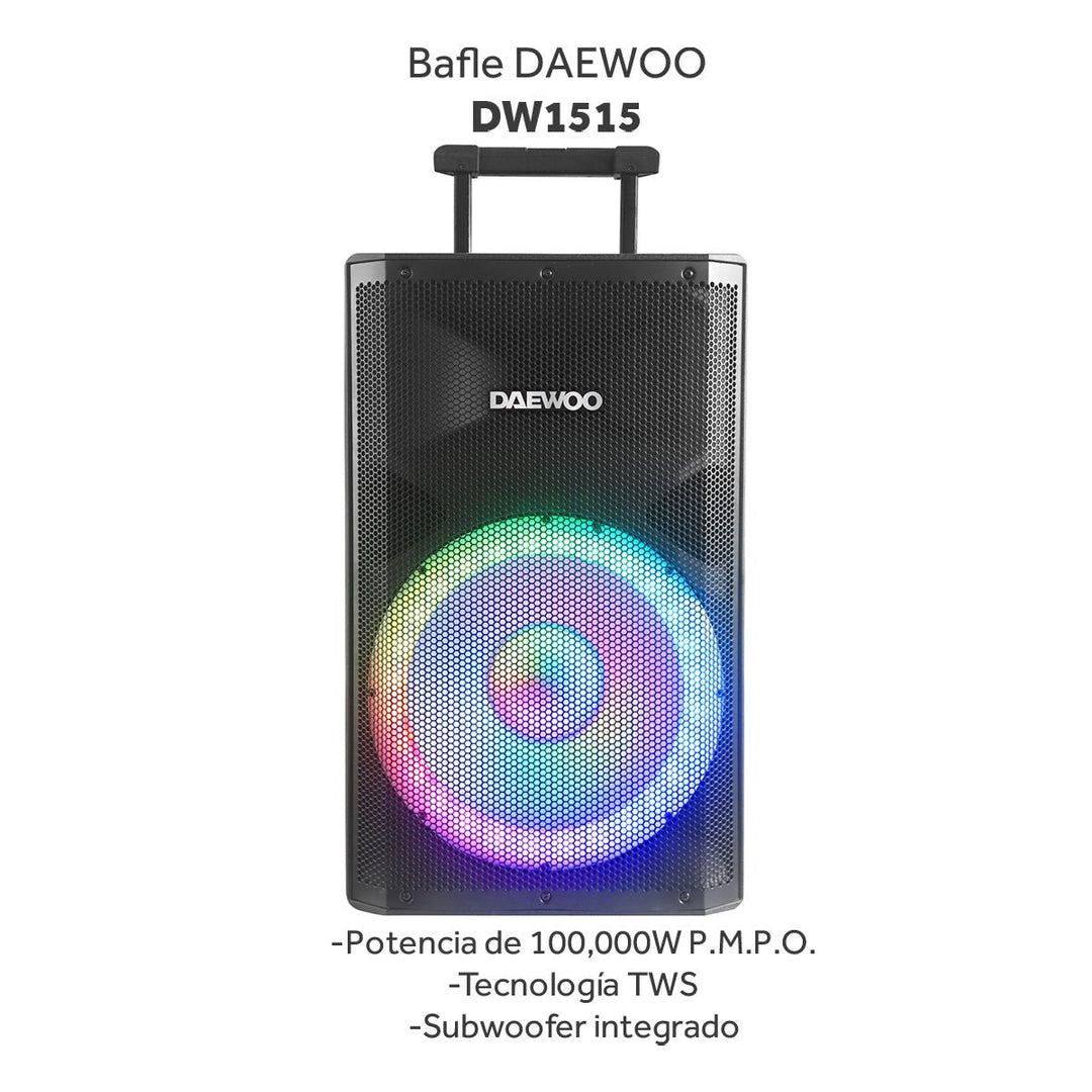 Bocina Bafle 15" Dw-Xpro Daewoo Inalambrica Con Microfono Y TripIe DW1515 - Selectsound.com.mx