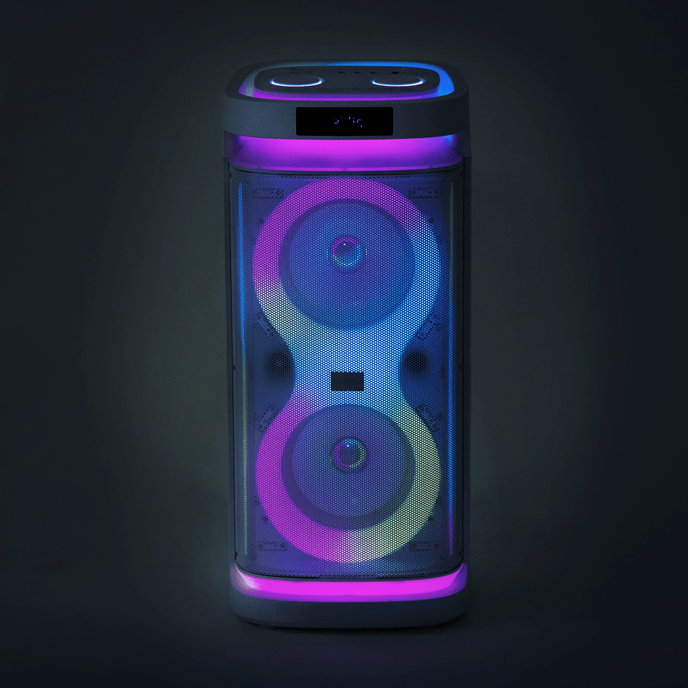 Bocina Bafle Recargable Bluetooth Daewoo 2x8" Modelo Thunder Snow Tws Radio Fm 50w Rms Dw2028w - Selectsound.com.mx