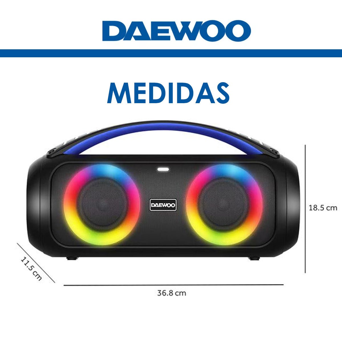 Bocina Bluetooth 3x2 Pulgadas Con Subwoofer Daewoo Tws Radio Fm Beatbox Dw-222 - Selectsound.com.mx