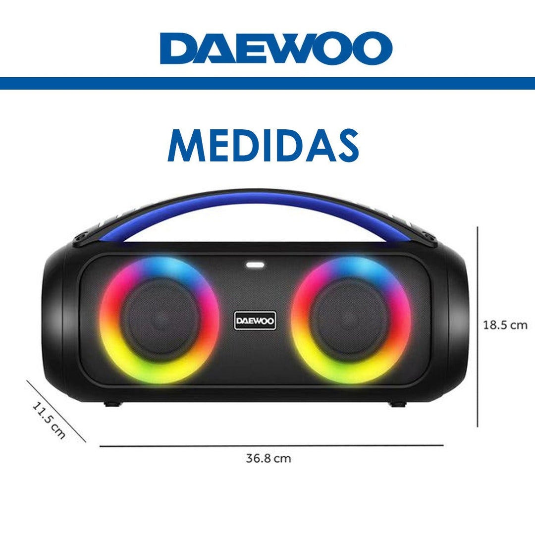 Bocina Bluetooth 3x2 Pulgadas Con Subwoofer Daewoo Tws Radio Fm Beatbox Dw-222 - Selectsound.com.mx