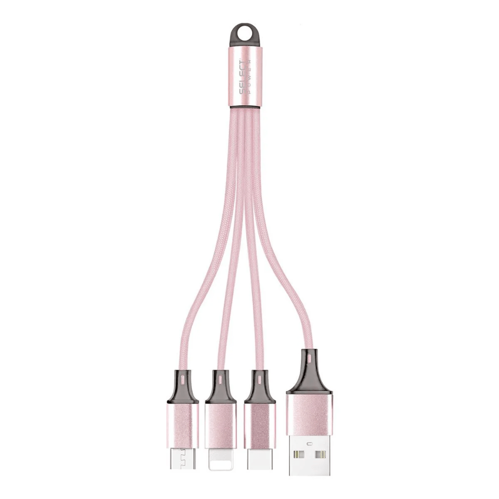Cable Cargador Usb 4 en 1 Usb Tipo C Micro Usb Ligthning Select Power - Selectsound.com.mx