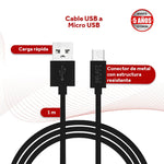 Cargue la imagen en el visor de la galería, Cable Usb a Micro Usb Select Power Carga Rapida 1 Mts Modelo C - BSPB - Selectsound.com.mx