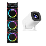 Cargue la imagen en el visor de la galería, Combo Bocina Bafle Torre De Sonido Daewoo Bluetooth 3X10" High Power DW2020 Y Proyector Portátil PROJ - SP Wifi Bluetooth Resolución HD KIT - MUN12 - Selectsound.com.mx