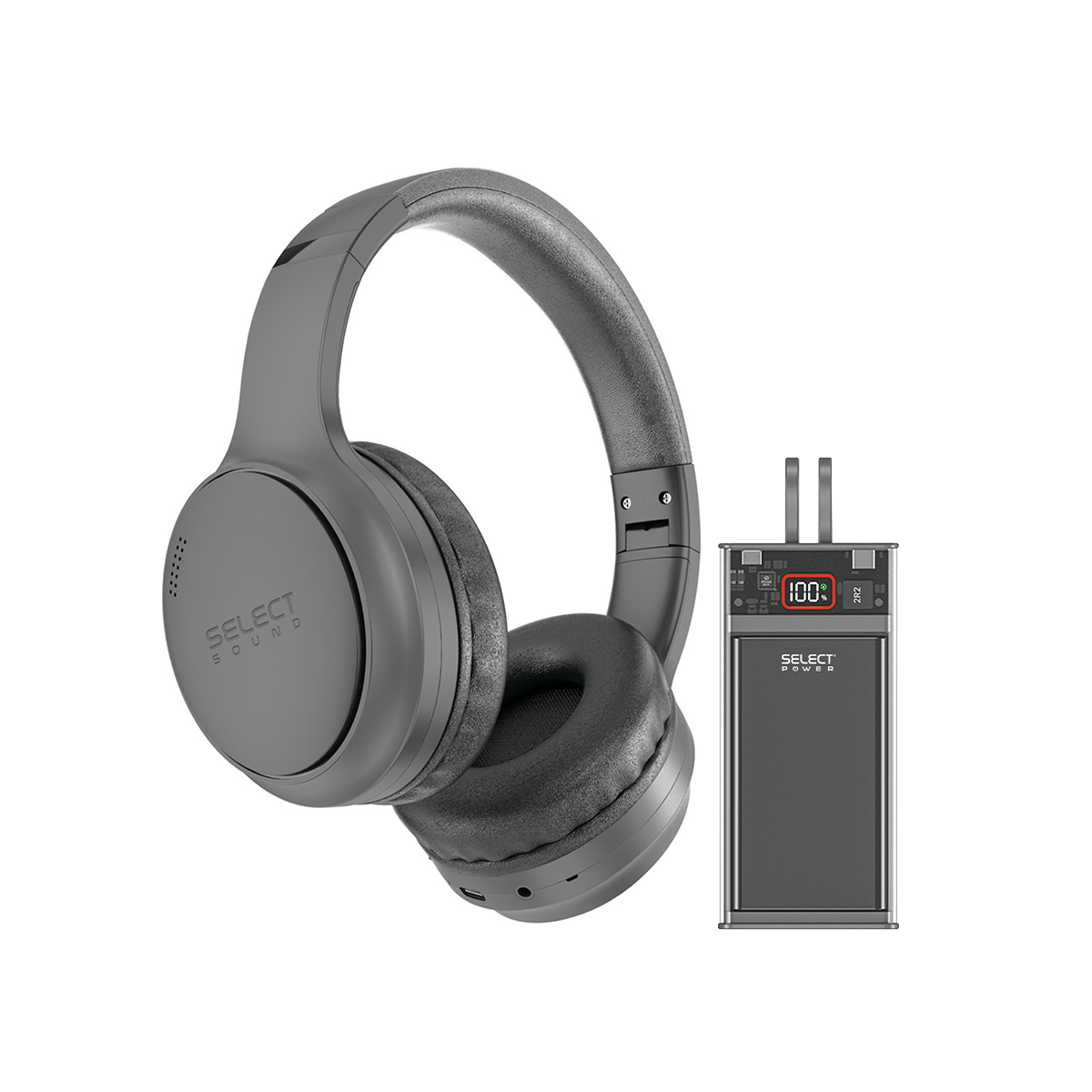 🎧⚡ Combo Select Sound Audífonos BTH056CR Bluetooth con Cancelación de Ruido + Power Bank PB10C 10,000 mAh con Carga Rápida - Selectsound.com.mx
