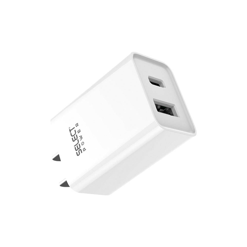Cubo Cargador De Pared 2 Salidas Usb Y Tipo C Select Power Modelo CUC - SP - Selectsound.com.mx