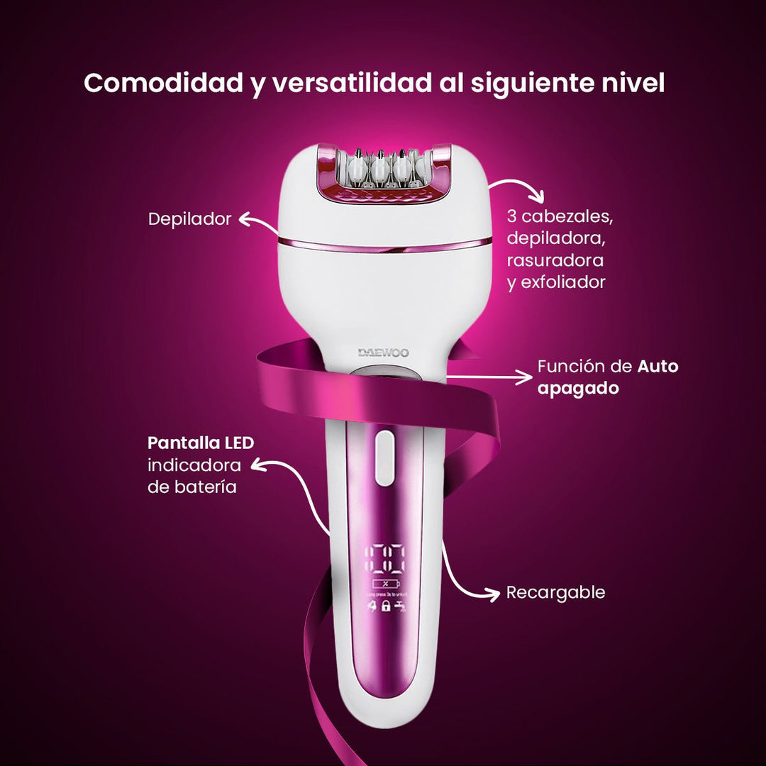Depiladora Corporal Inálambrica Recargable 3 en 1 Daewoo DW - DGS2 - Selectsound.com.mx
