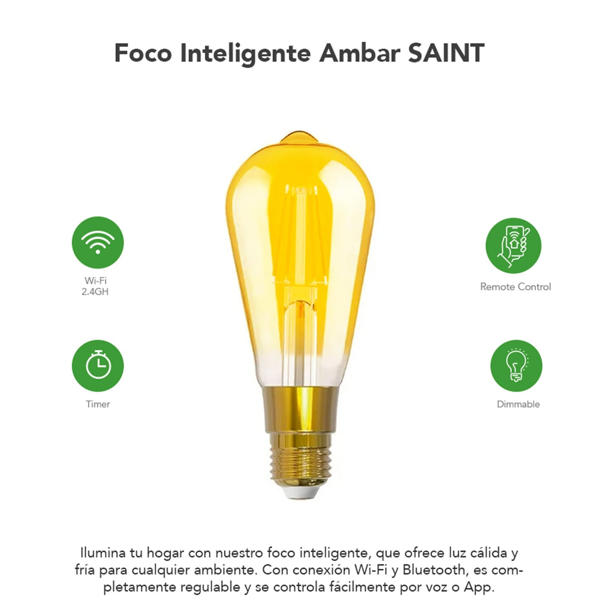 Foco Inteligente Led Rocket House Saint Luz Ámbar Wifi 7w Duo Pack - Selectsound.com.mx