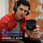 Cargue la imagen en el visor de la galería, Kit 2 Audífonos Select Sound BT-KIT02N TWS + Diadema Bluetooth Negro - Selectsound.com.mx