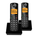 Cargue la imagen en el visor de la galería, Kit 2 Teléfonos Inalámbrico Digital 8032 Duo Negro - Selectsound.com.mx