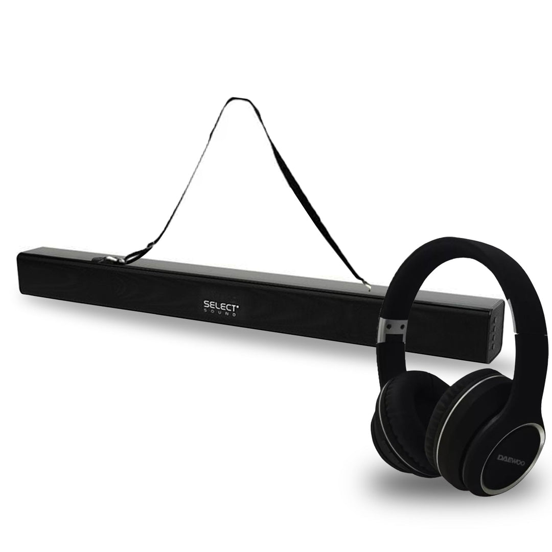 Kit Barra De Sonido Inálambrica Teatro En Casa Bluetooth Modelo Space + Audifonos Inalambricos Bluetooth Daewoo Modelo Argon - Selectsound.com.mx
