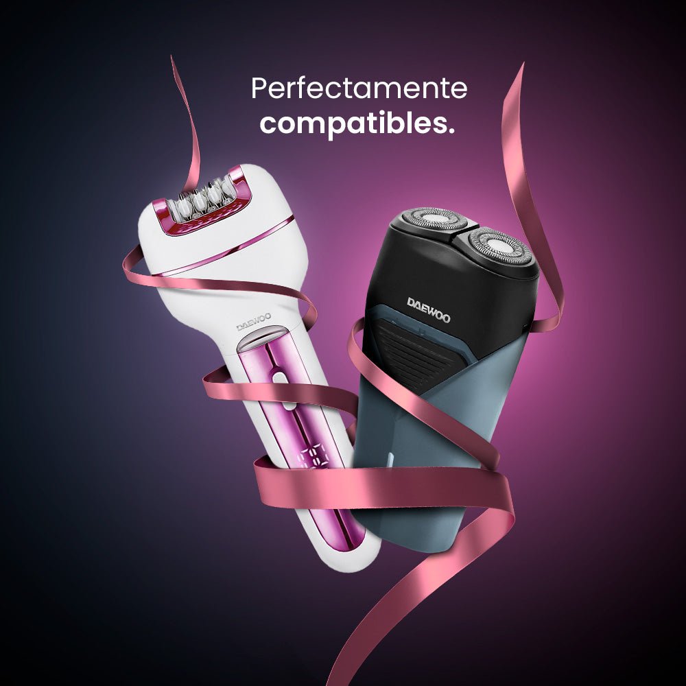 Kit Depiladora Corporal Inalámbrica Recargable 3 en 1 DW - DGS2 + Rasuradora Eléctrica Recargable Portátil Usb 2 Cabezales DW - RS1 - Selectsound.com.mx