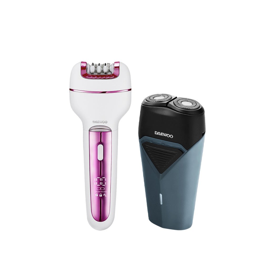 Kit Depiladora Corporal Inalámbrica Recargable 3 en 1 DW - DGS2 + Rasuradora Eléctrica Recargable Portátil Usb 2 Cabezales DW - RS1 - Selectsound.com.mx