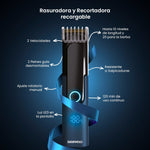 Cargue la imagen en el visor de la galería, Kit Rasuradoras Afeitadora 11 en 1 Daewoo DW‑RECST + DW‑REC1 para Cabello 4 Cabezales Intercambiables Para Nariz y Orejas, Para Hombre - Selectsound.com.mx