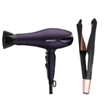 Cargue la imagen en el visor de la galería, Kit Secadora De Cabello 2 Velocidades DW - SE1 110°C + Plancha Alaciadora Rizadora De Cabello 210°C 45w DW - RZ1 Daewoo - Selectsound.com.mx