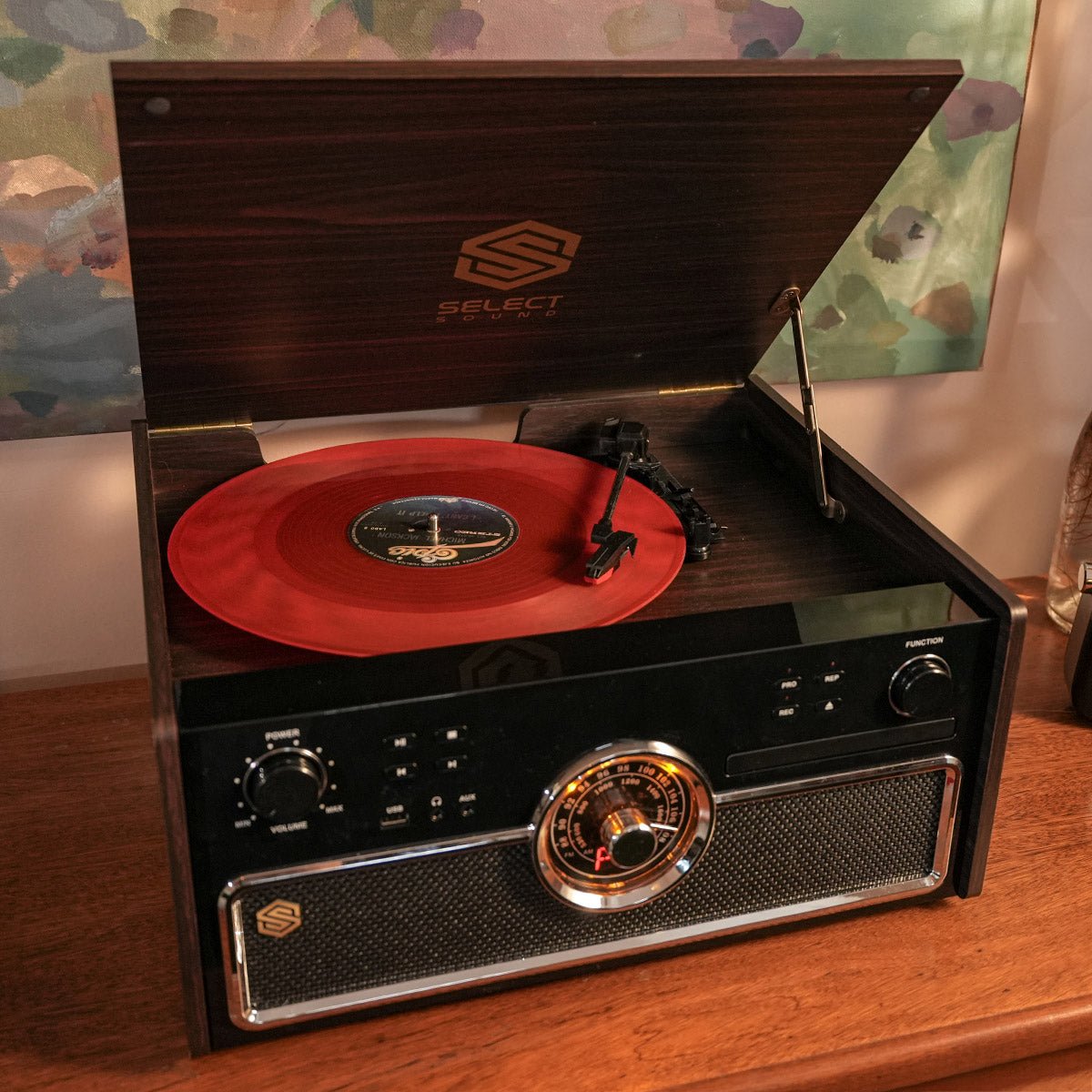 Minicomponente Select Sound Harmony BT9250 Tornamesa Bluetooth 5.0 CD USB AM/FM - Selectsound.com.mx