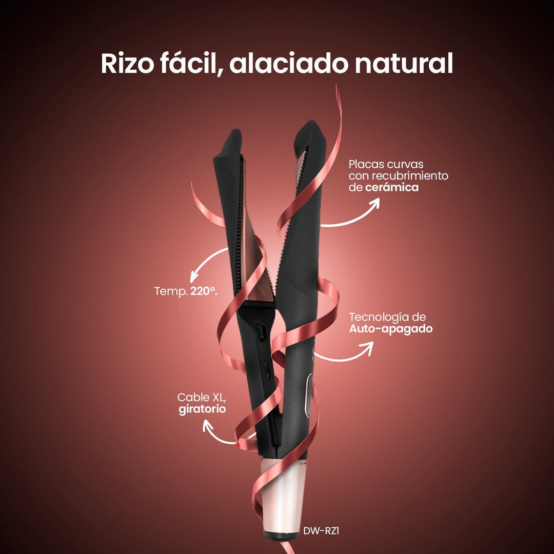 Plancha Alaciadora Rizadora De Cabello 2 en 1 Daewoo DW - RZ1 210°C 45w - Selectsound.com.mx