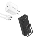 Cargue la imagen en el visor de la galería, Power Bank Batería Portátil 20,000mah Carga Rapida Con Cubo Cargador De Pared Carga Rapida 45w - Selectsound.com.mx