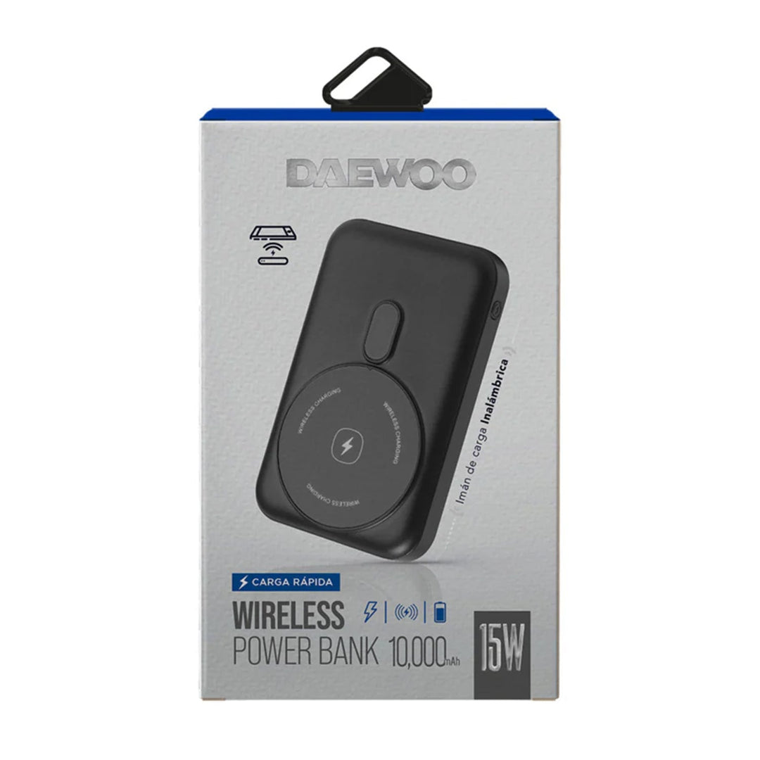 Power Bank Batería Portátil Inalámbrica Daewoo 10,000mah Carga Rápida 15W Imán de carga - Selectsound.com.mx