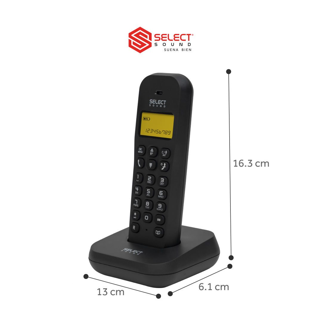 Teléfono Fijo Inalámbrico Select Sound 8033 con Manos Libres e Identificador de Llamadas Para Oficina Escritorio Despertador - Selectsound.com.mx