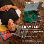 Cargue la imagen en el visor de la galería, Tornamesa BT8001 Bluetooth Traveler de 3 Velocidades con Grabación USB y Radio FM Verde Camuflaje - Selectsound.com.mx