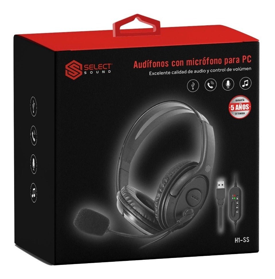 Audífonos Con Micrófono Select Sound H1-ss Alámbricos Usb - Selectsound.com.mx