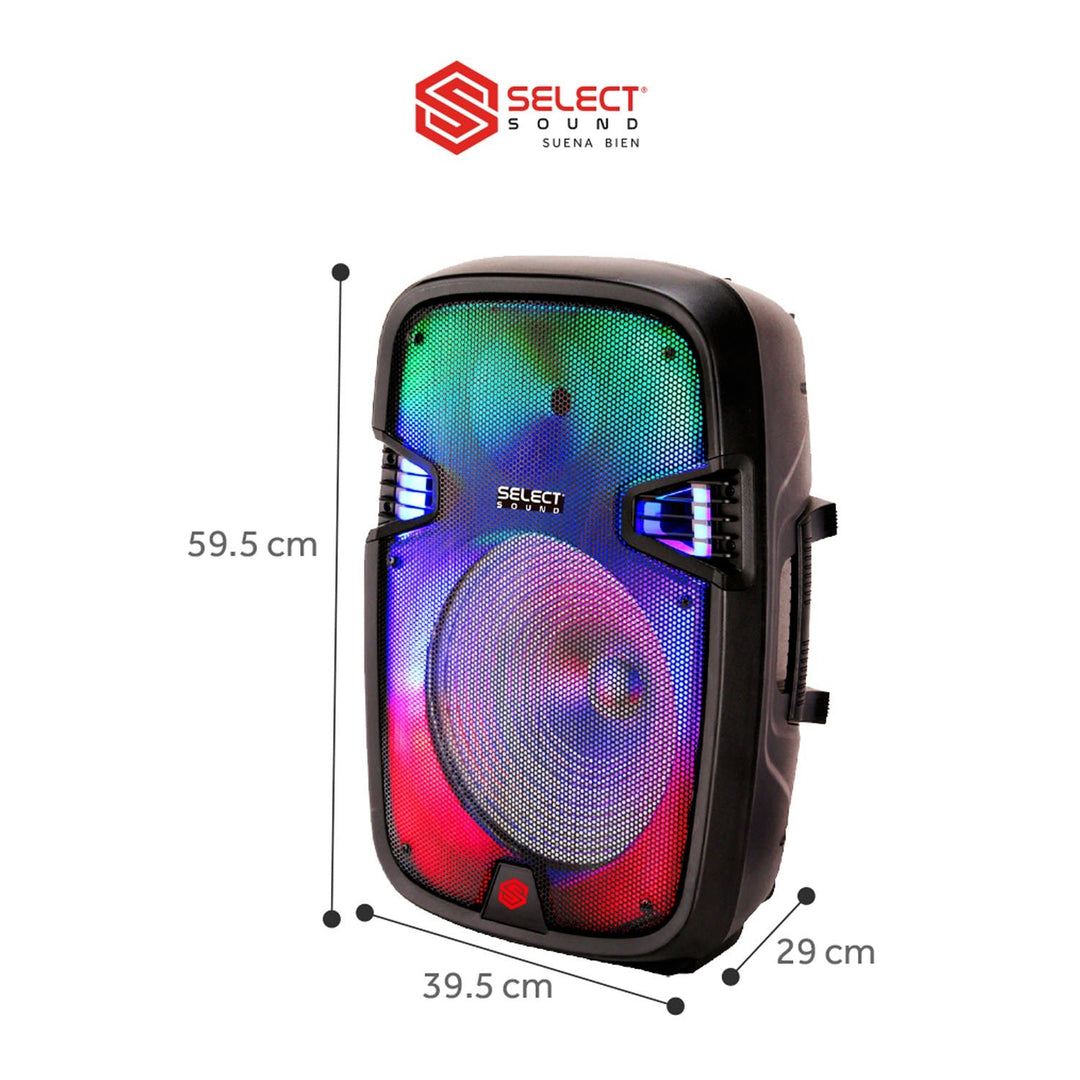 Bocina Bafle 15" Pulgadas Con Luces Led Mythica BT1510 - Selectsound.com.mx