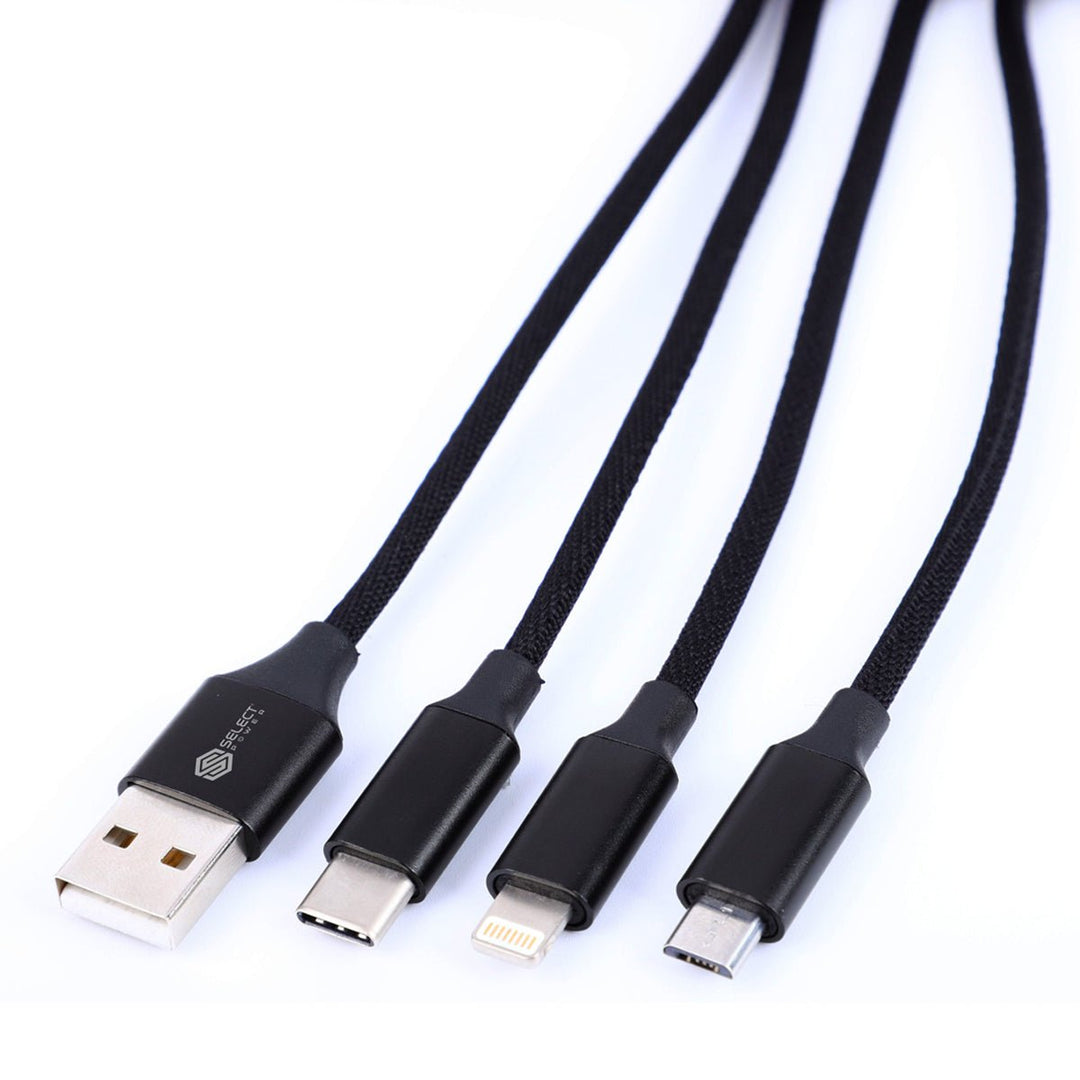 Cable De Datos Y Carga Usb 3 En 1 V8 Tipo C Lightning Select Sound - Selectsound.com.mx
