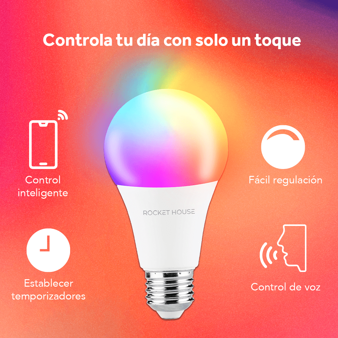Foco Inteligente Led Rocket House Rainbow Rgb Wifi 11w 4 Pack - Selectsound.com.mx