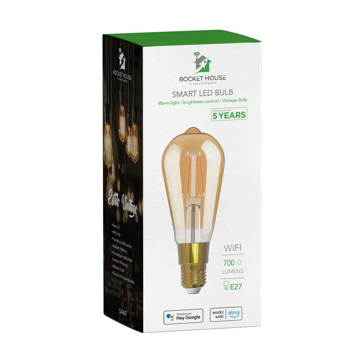 Foco Inteligente Led Rocket House Saint Luz Ámbar Wifi 7w 4 Pack - Selectsound.com.mx