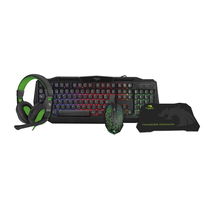 KIT GAMING. AUDÍFONOS, TECLADO, MOUSE, MOUSE PAD. "THUNDER DRAGON" - Selectsound.com.mx