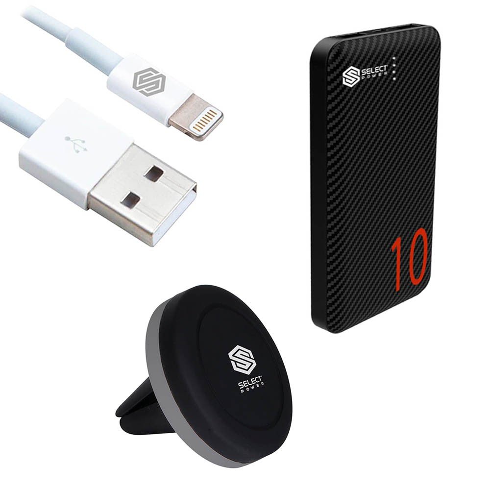 Soporte Magnetico + Cable + Power Bank de 10000mAh - Selectsound.com.mx