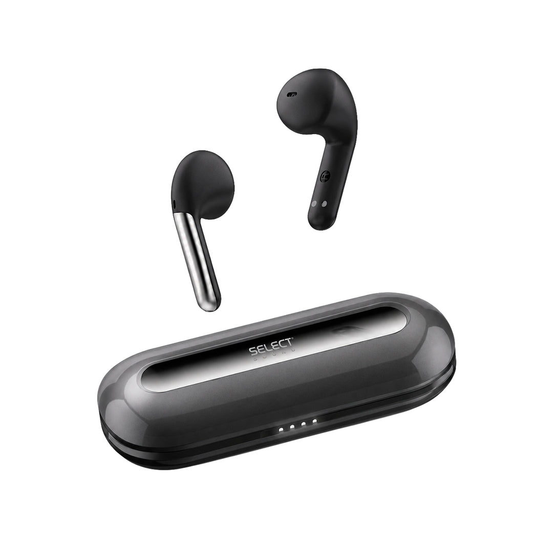 Audífonos Bluetooth Select Sound BTH049 Steel Buds Inalámbricos con Estuche de Carga y hasta 15 Horas de Autonomía