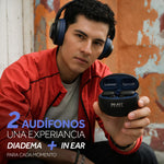Cargue la imagen en el visor de la galería, Kit 2 Audífonos Select Sound BT-KIT02N TWS + Diadema Bluetooth Negro