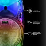 Cargue la imagen en el visor de la galería, Bafle Inalámbrico 15&quot; Con  Luces Led Micrófono Y Tripie Modelo Luminous BT1507
