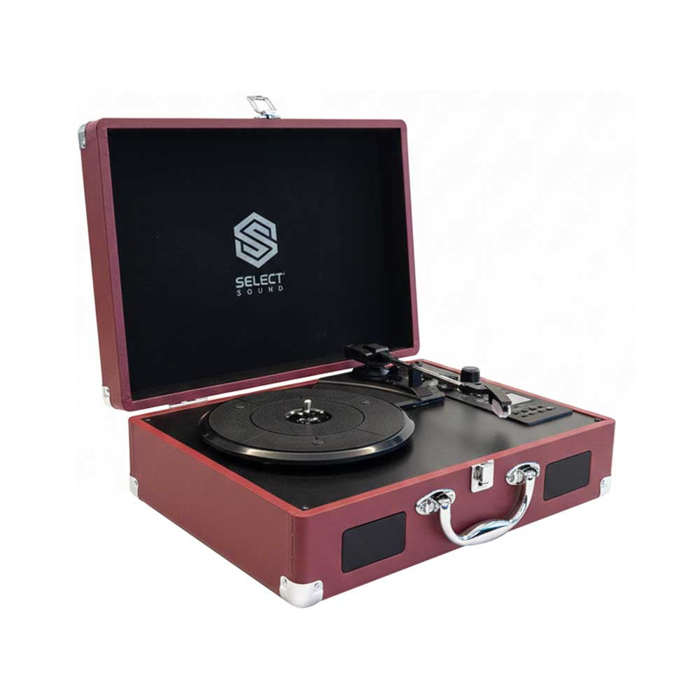 Tocadiscos Bluetooth Select Sound BT8002 de 3 Velocidades con Radio FM y USB Color Vino