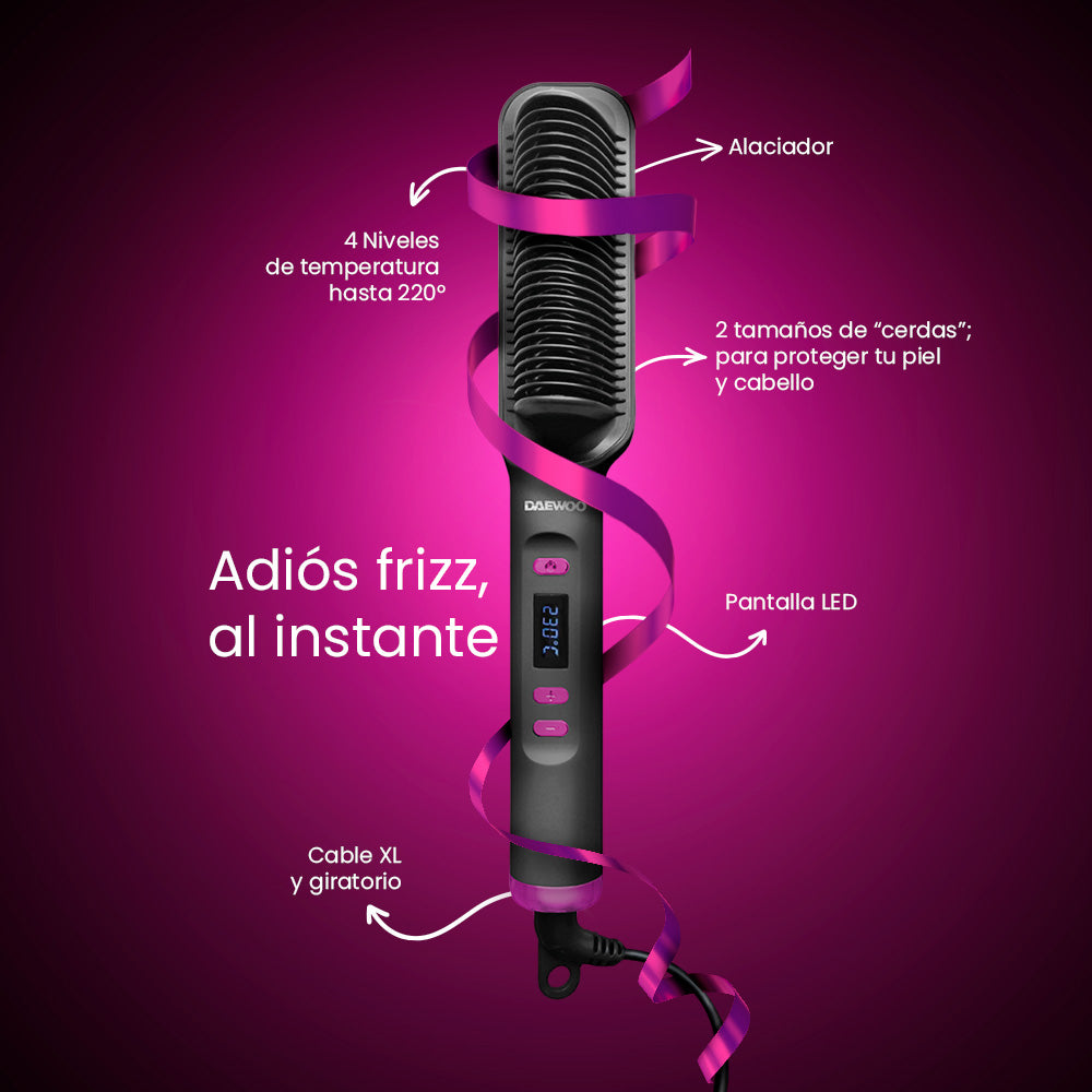 Kit Secadora Para Cabello DW-SE3 2 velocidades  + Cepillo Alaciador DW-PA Térmico de Cerámica Anti Frizz, Temperatura Ajustable