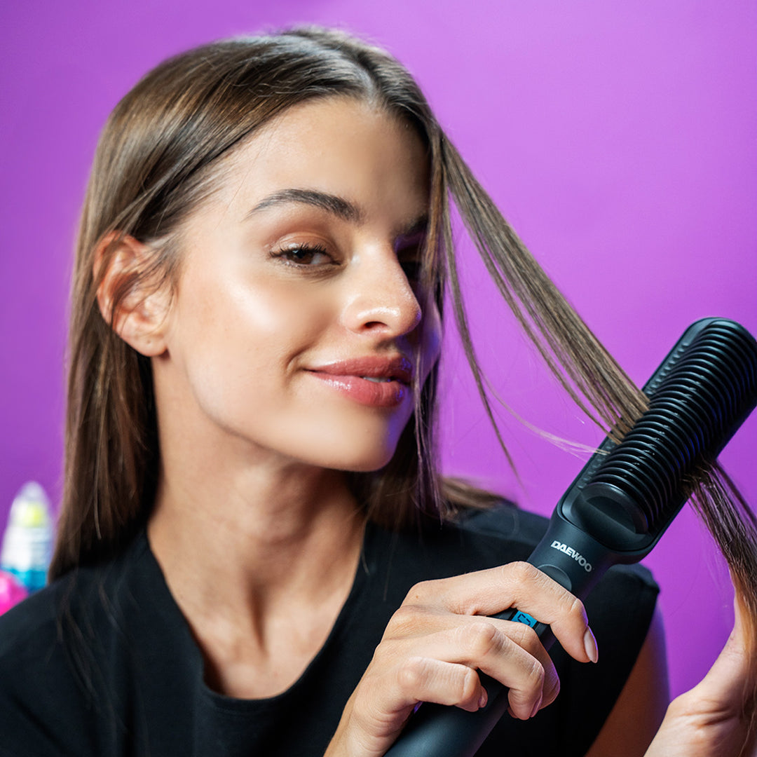 Kit Secadora Para Cabello DW-SE3 2 velocidades  + Cepillo Alaciador DW-PA Térmico de Cerámica Anti Frizz, Temperatura Ajustable