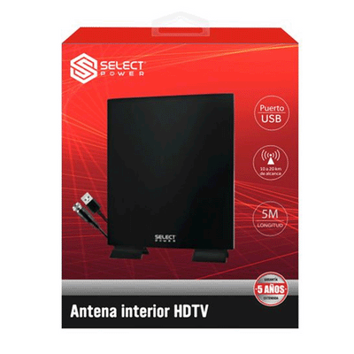 Antena De Tv Digital Para Interiores Hd 4K 1080p Select Sound ANT03 - SP - Selectsound.com.mx