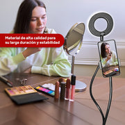 Aro De Luz Con Soporte Para Celular Multifuncional Usb 3 Colores De Luz 10 Niveles De Brillo 360° - Selectsound.com.mx
