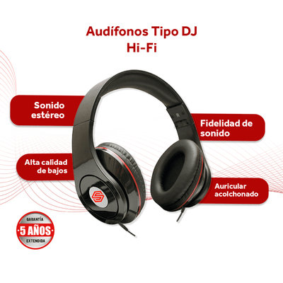 Audífonos Alámbricos Tipo DJ Acolchonados Select Sound Modelo Hi - Fi H361 - Selectsound.com.mx