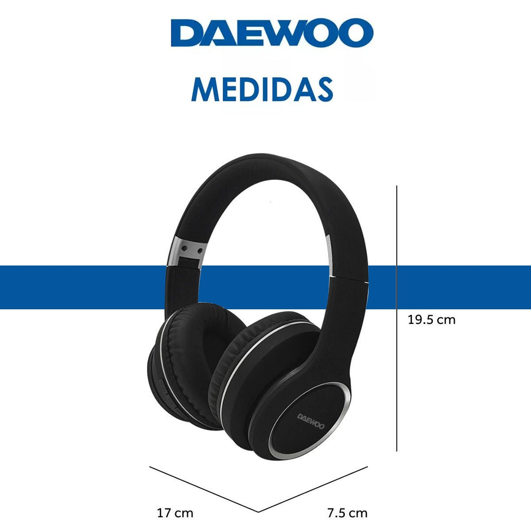 Audífonos Inalámbricos Bluetooth Daewoo Argon Manos Libres Negro BTH20 - DW - Selectsound.com.mx