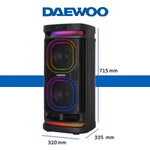 Cargue la imagen en el visor de la galería, Bafle 2x8&quot; Daewoo Dw - Thunder Recargable Bluetooth Negro DW2028 Tws - Selectsound.com.mx
