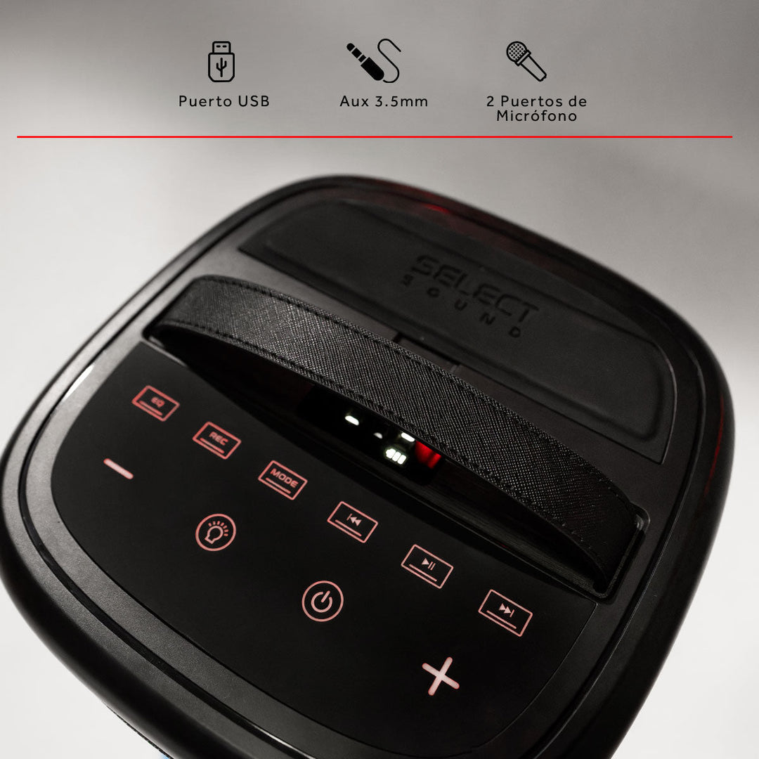 Bafle Bluetooth Nova Bass BT2002 — 80W RMS, Deep Bass, TWS y Luces LED | Parlante Portátil Inalámbrico - Selectsound.com.mx