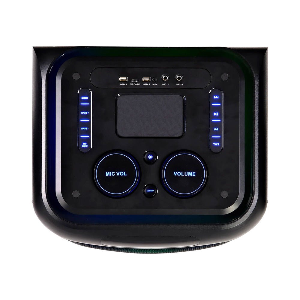 ⭐ Bafle Recargable Bluetooth DW2016 Daewoo DW MEGA BLAST 2x15" 100W RMS – Sonido Potente y Luces LED RGB - Selectsound.com.mx