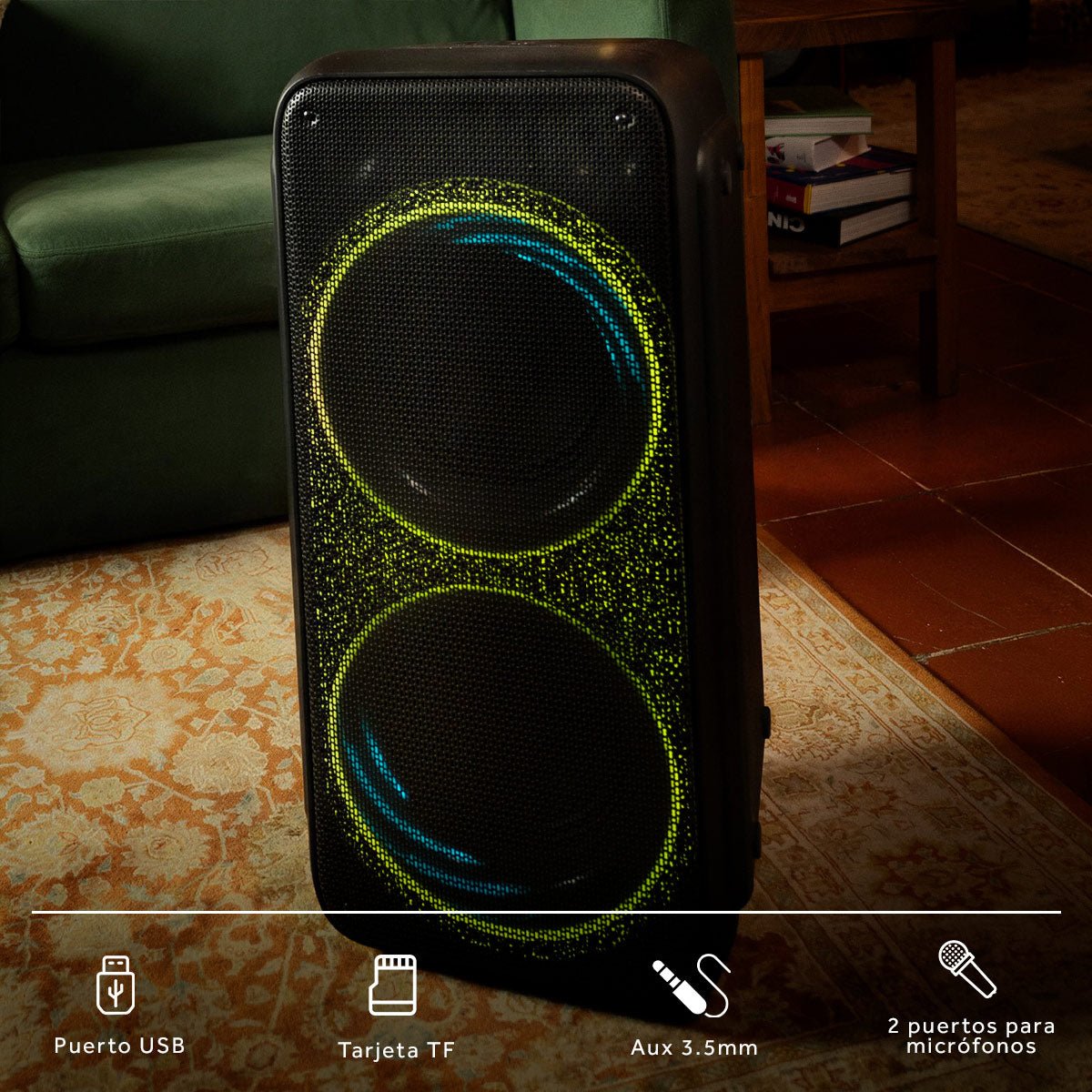 Bafle Select Sound Galaxy BT2030 Bluetooth TWS Recargable Luces LED - Selectsound.com.mx