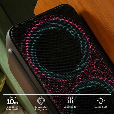 Bafle Select Sound Galaxy BT2030 Bluetooth TWS Recargable Luces LED - Selectsound.com.mx